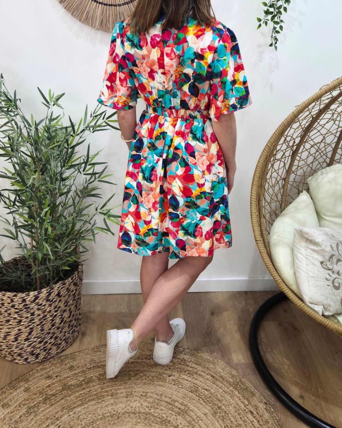 Robe courte femme multicolore Aitana