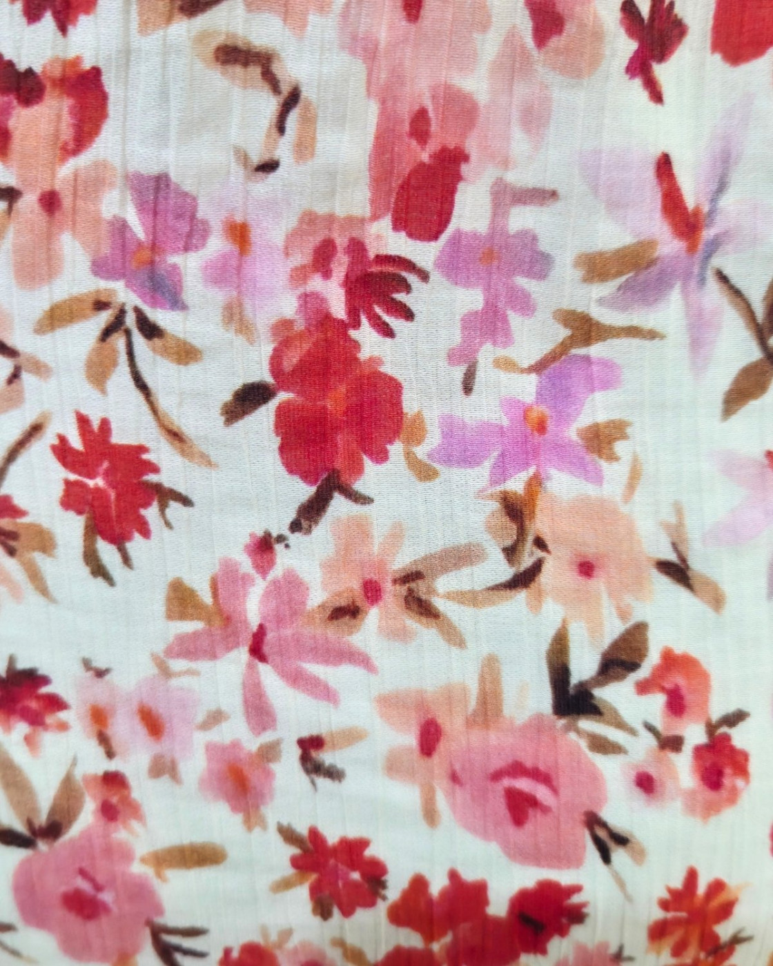  Robe longue femme beige fleurs roses Mencía