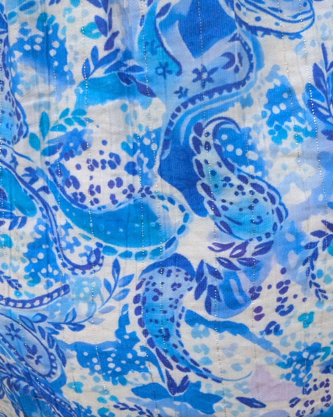 Robe longue femme à motifs fleuris bleue Amandine