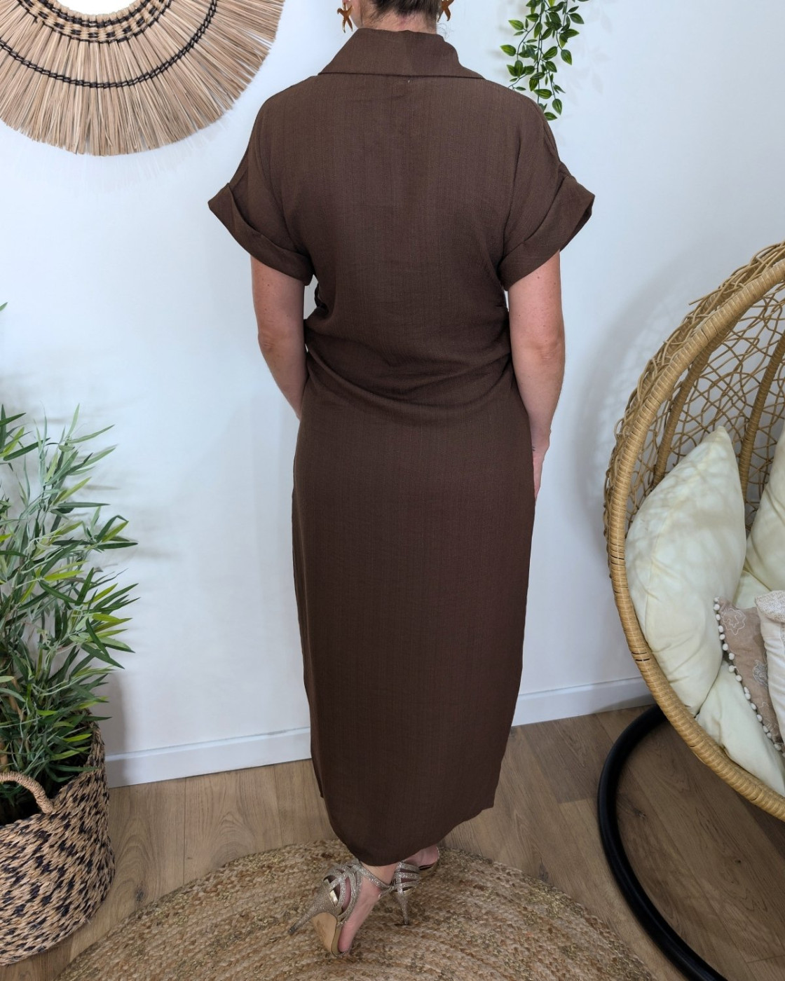  Robe longue femme marron Manola