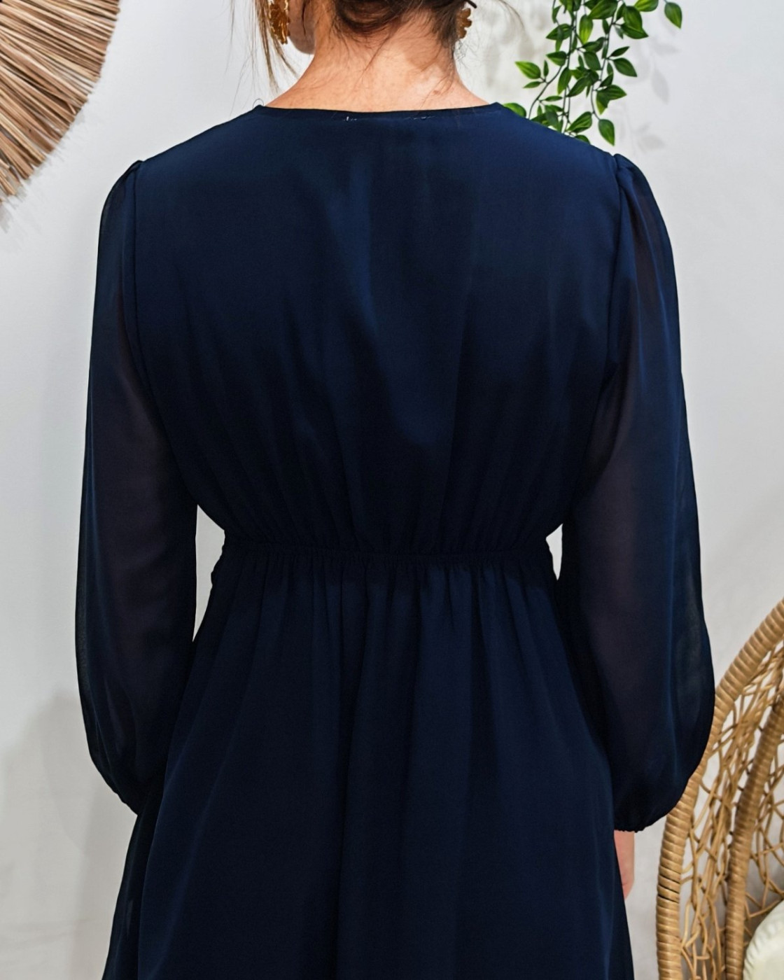  Robe courte femme unie bleu marine Gabrielle