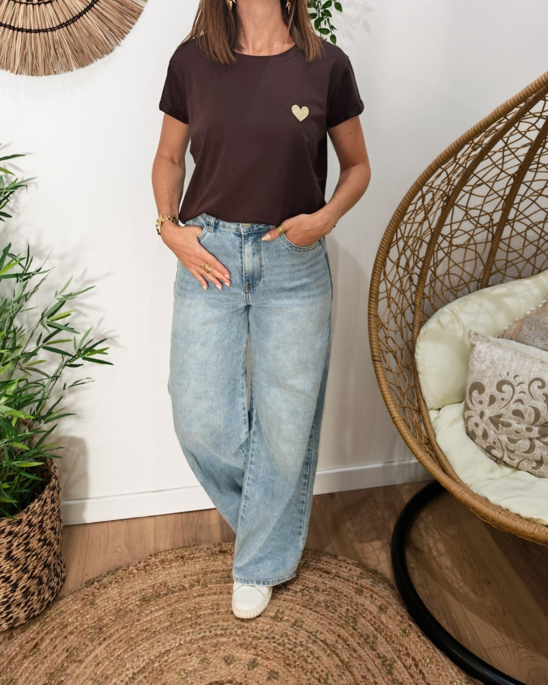T-Shirt coeur taille unique