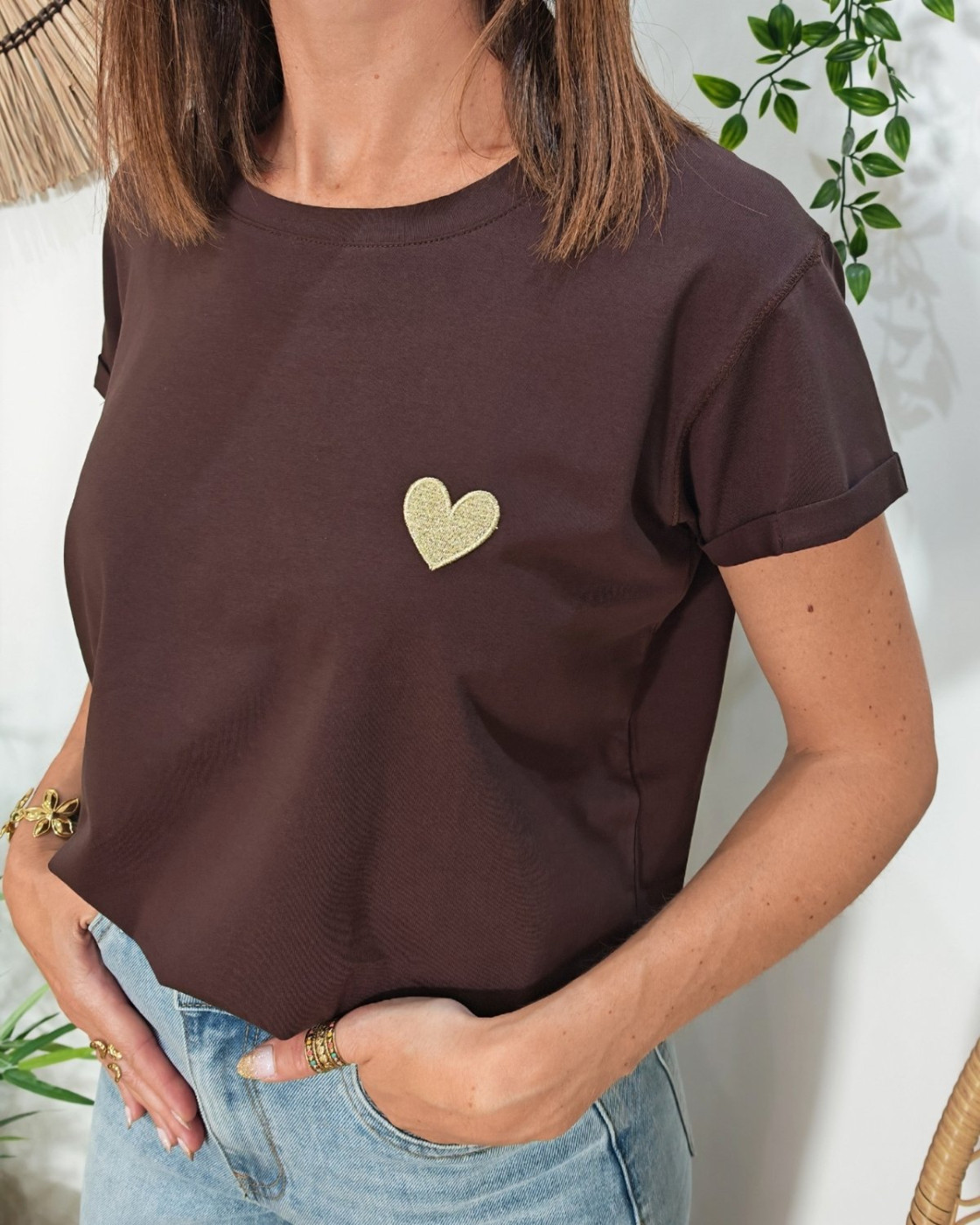 T-Shirt coeur taille unique