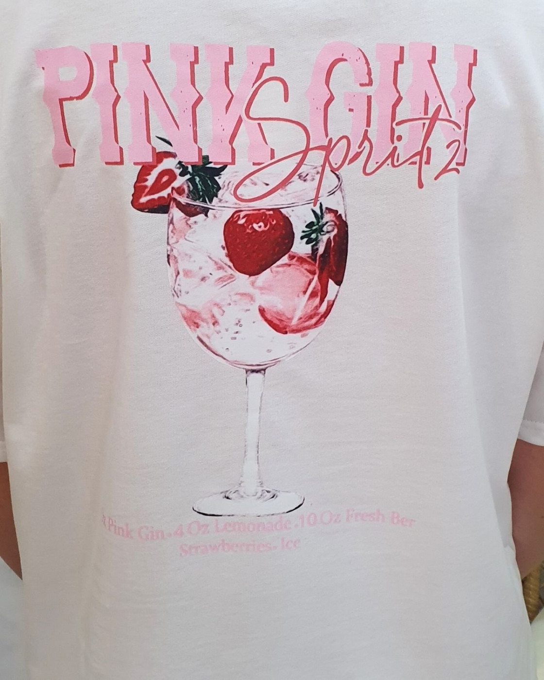 T-Shirt femme blanc Pink Gin Spritz rose