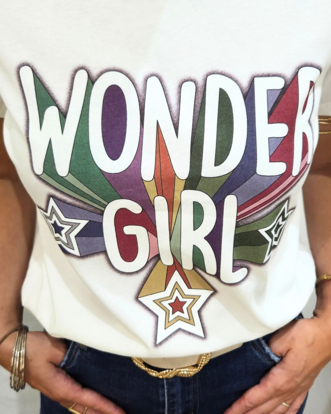T-Shirt femme blanc Wonder Girl