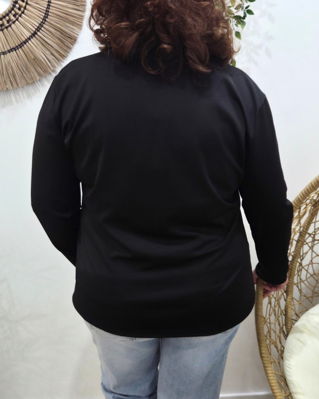 T-shirt femme manches longues col chemise