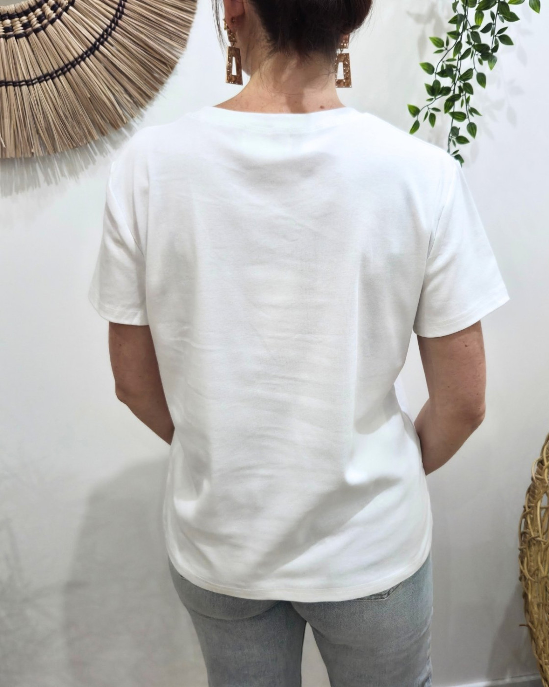 T-Shirt femme AMOUR moumoute beige vert rose