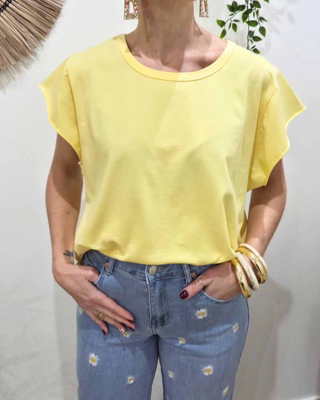 T-Shirt femme uni asymétrique Kiana