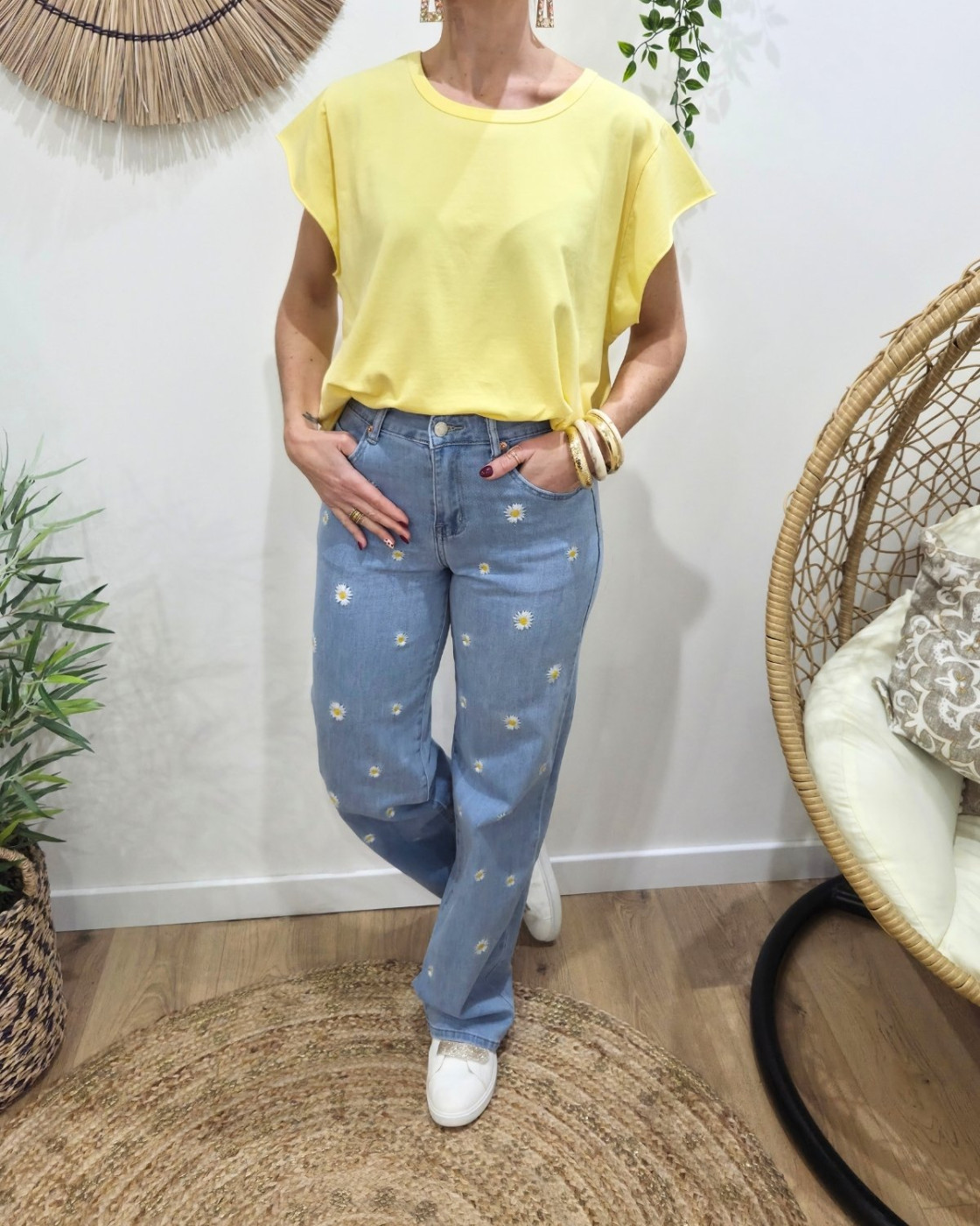 T-Shirt femme uni asymétrique Kiana