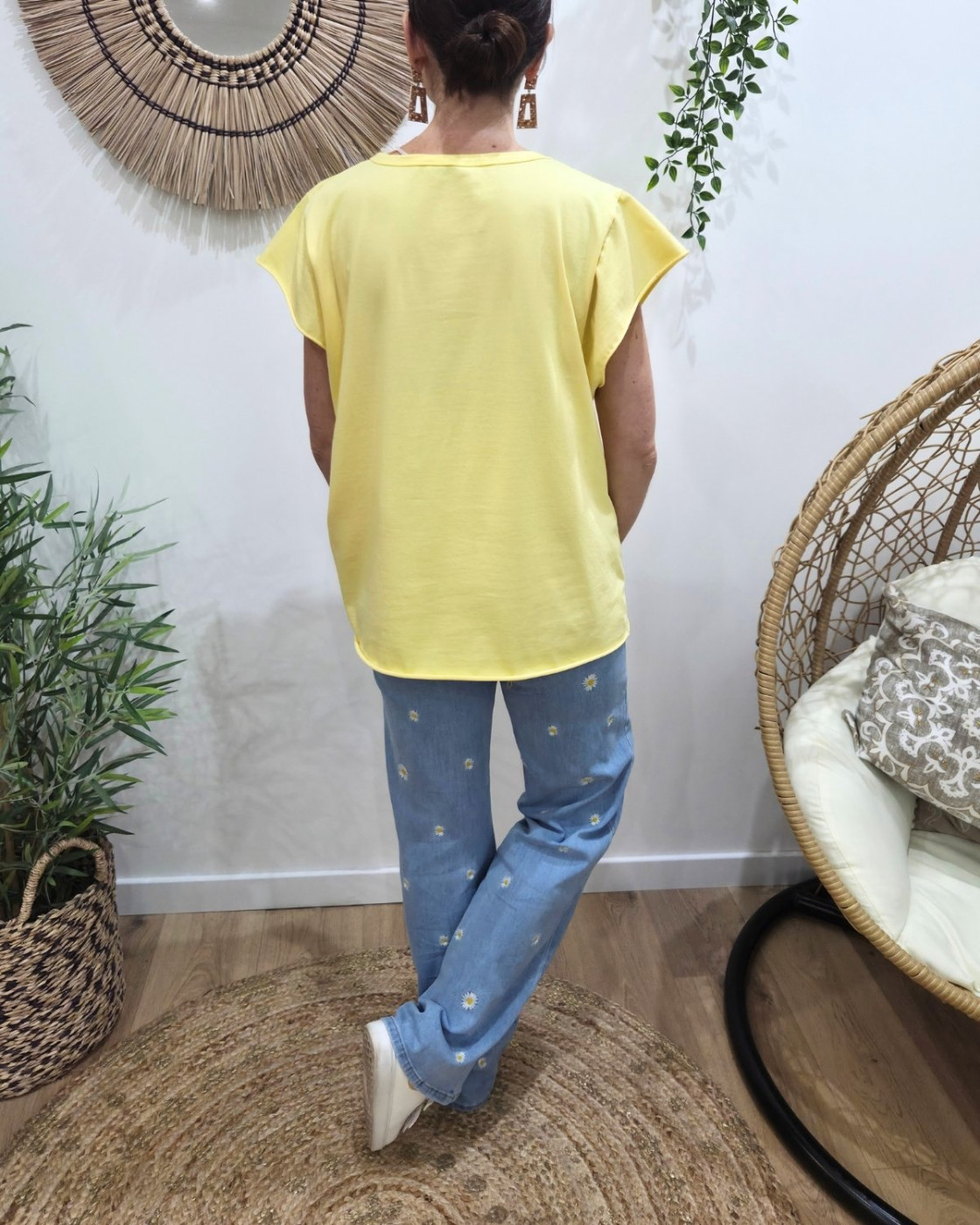 T-Shirt femme uni asymétrique Kiana