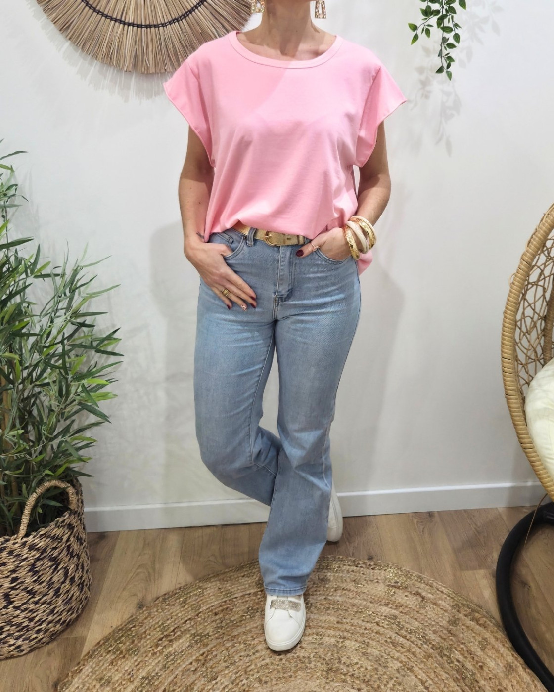 T-Shirt femme uni asymétrique Kiana