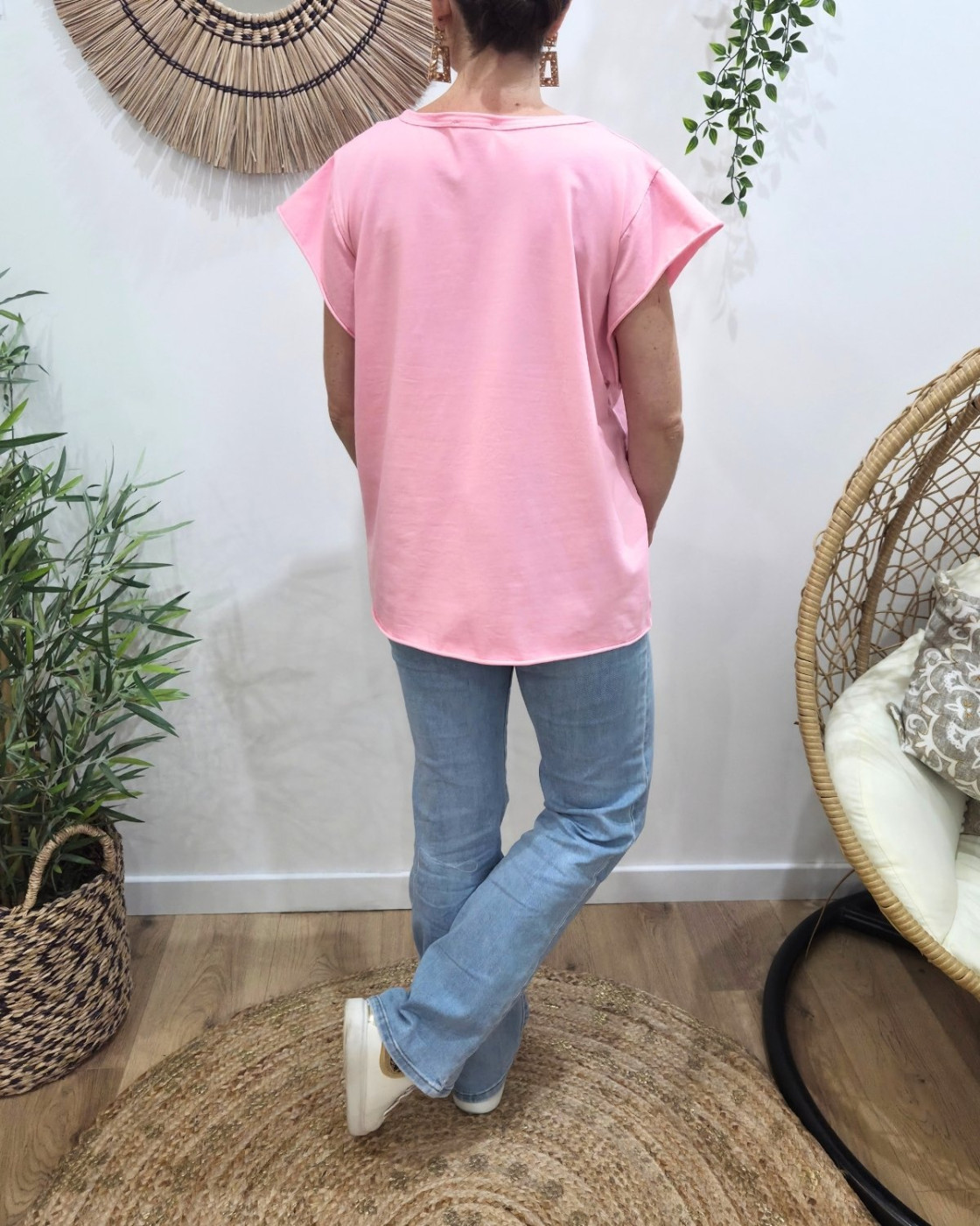 T-Shirt femme uni asymétrique Kiana