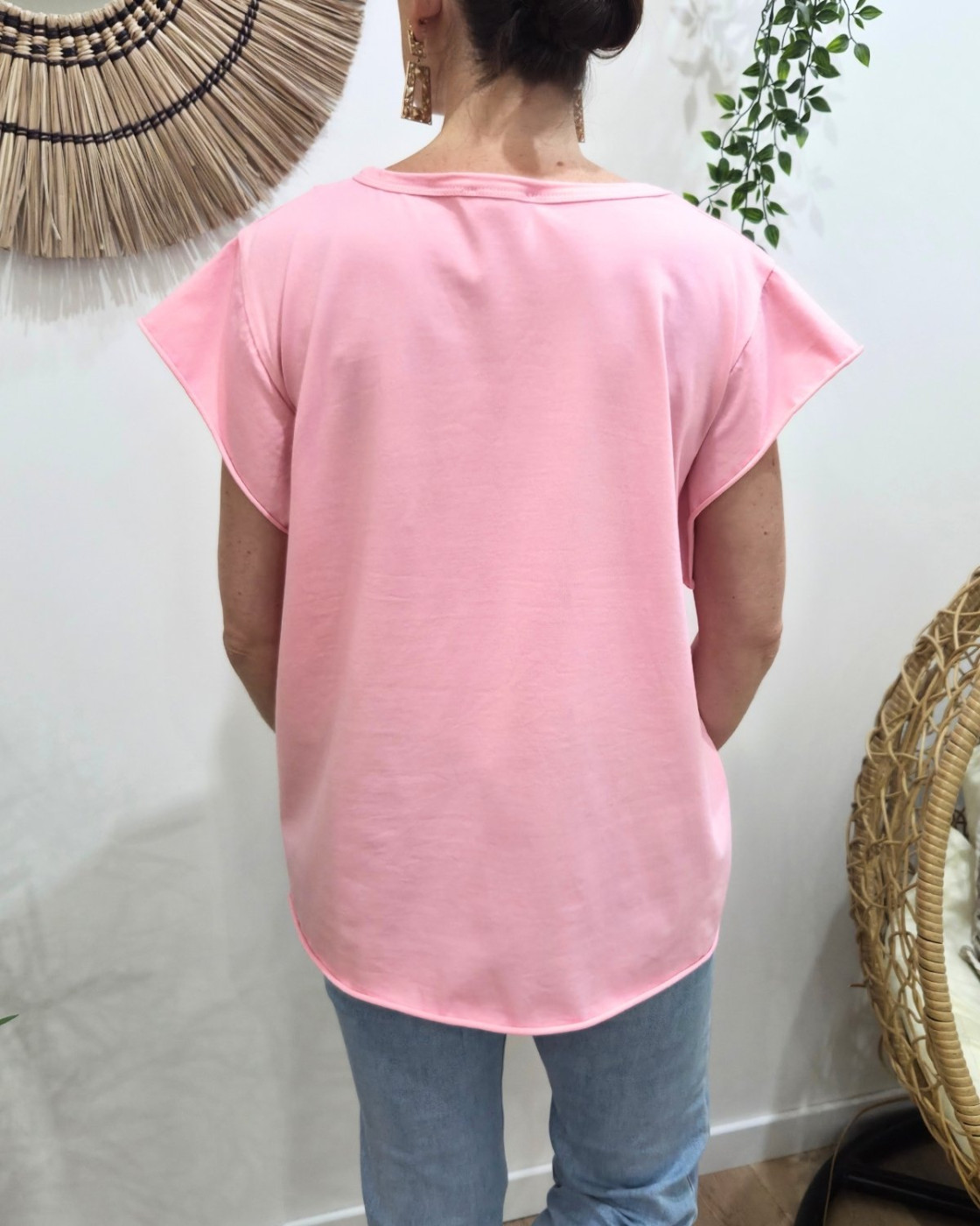 T-Shirt femme uni asymétrique Kiana