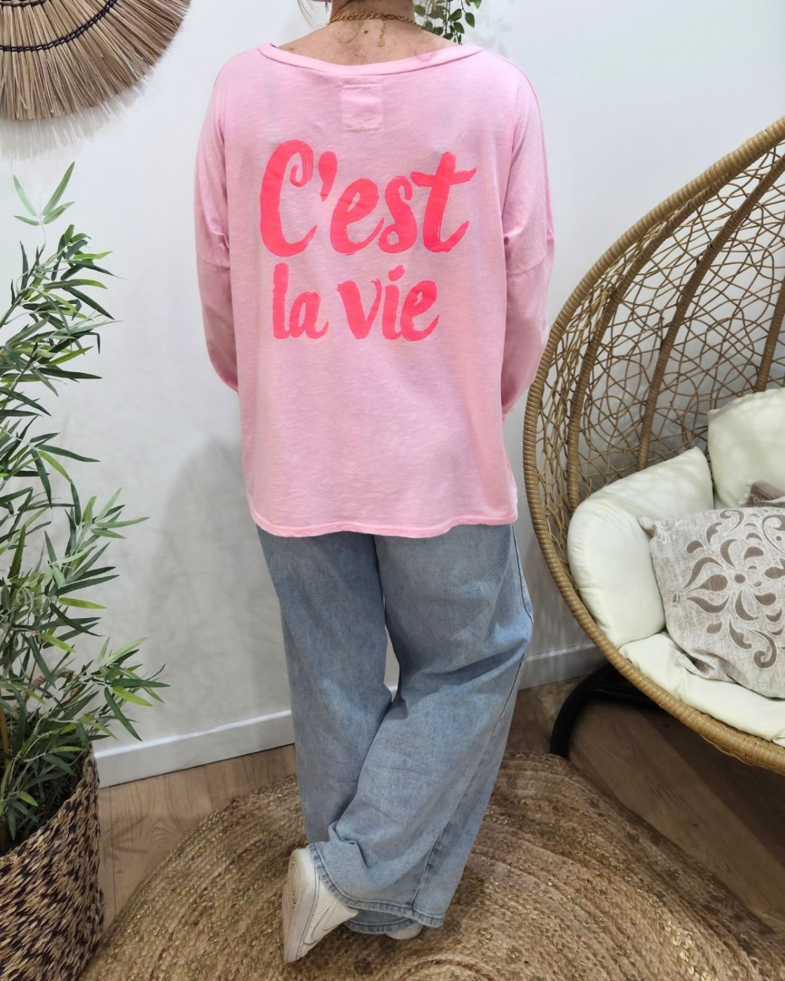 T-shirt c'est la vie manches longues