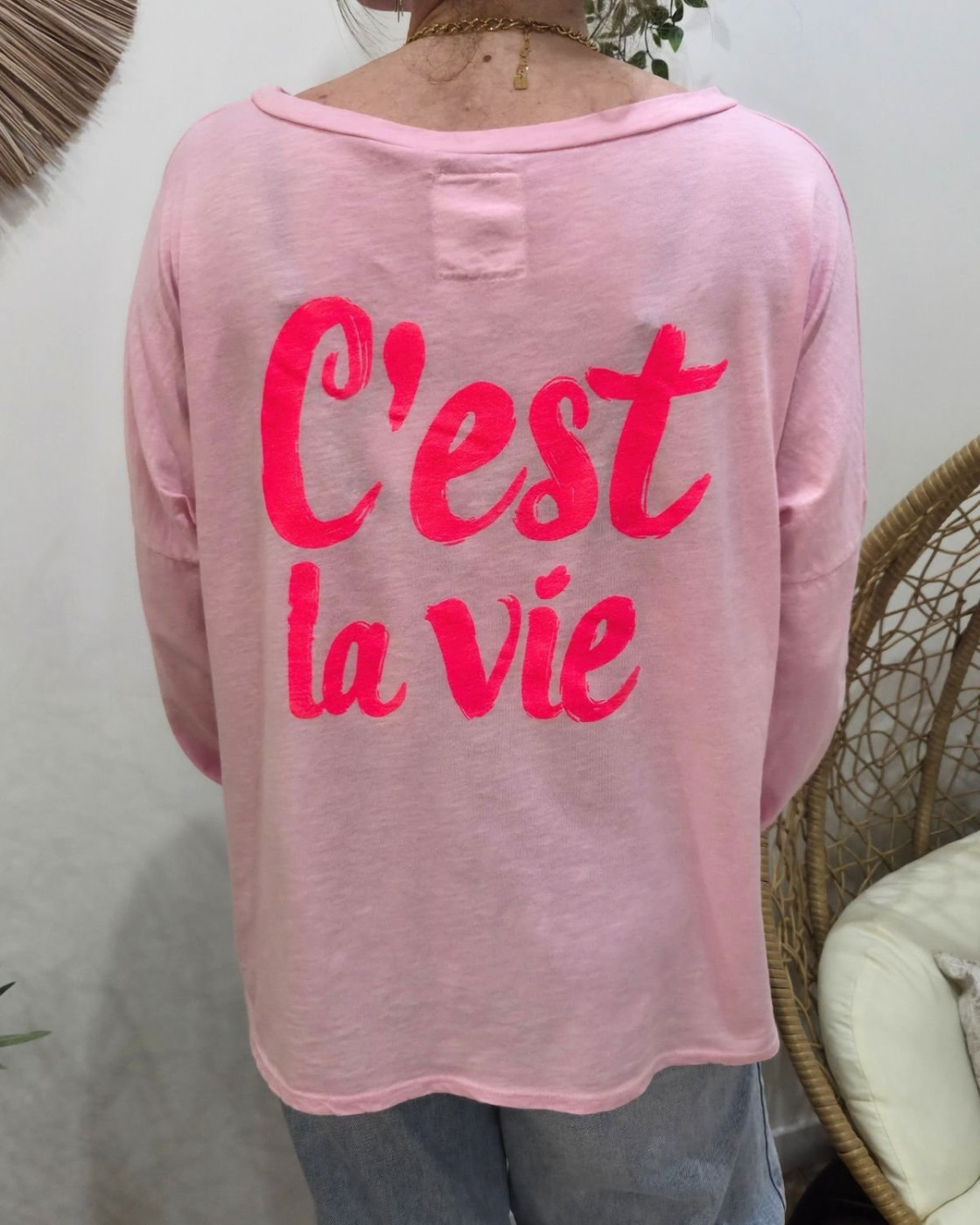 T-shirt c'est la vie manches longues