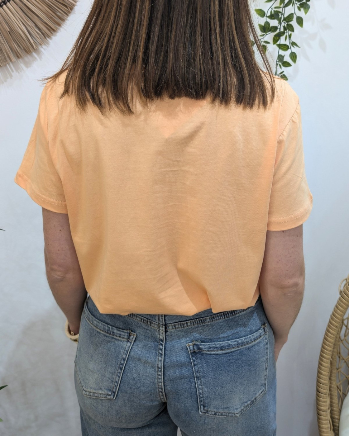 T-Shirt femme orange La vie en rose