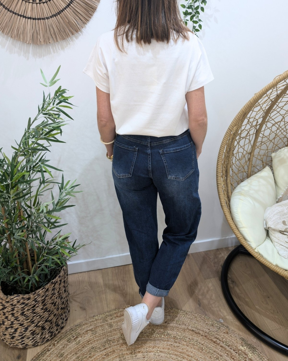 T-Shirt femme blanc broderies ajourées Altana