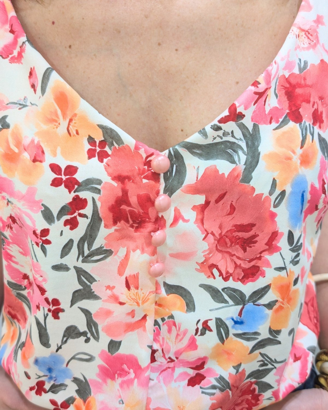 Top femme fleuri rose Raissa