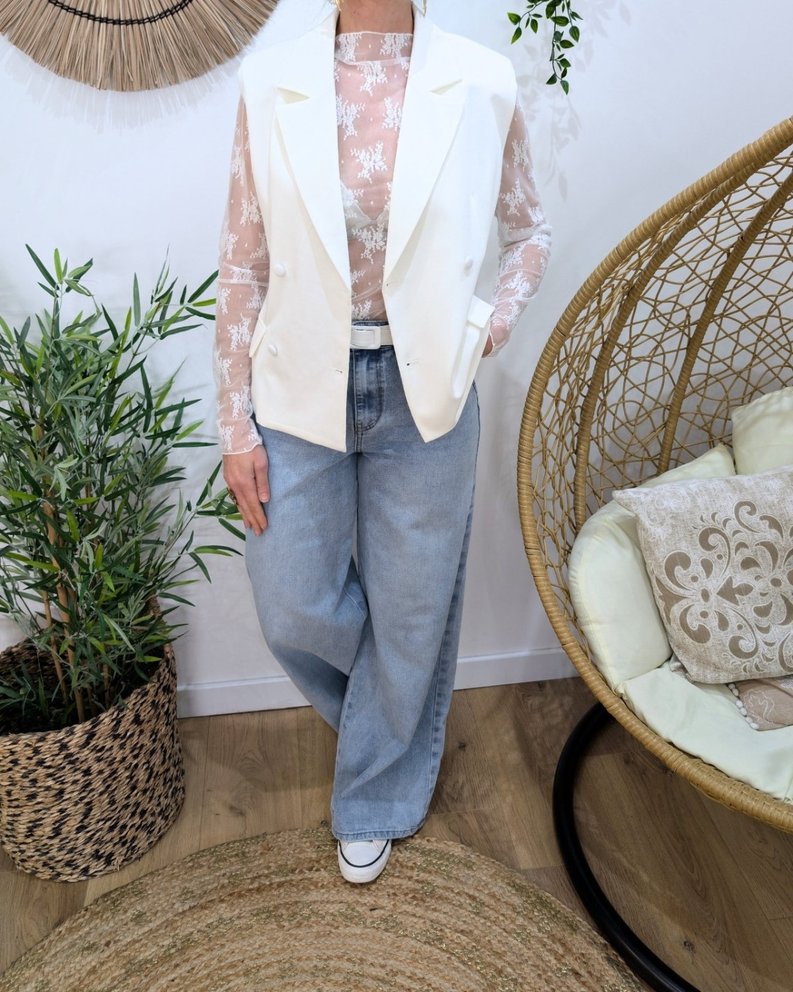 Top manches longues Azel blanc