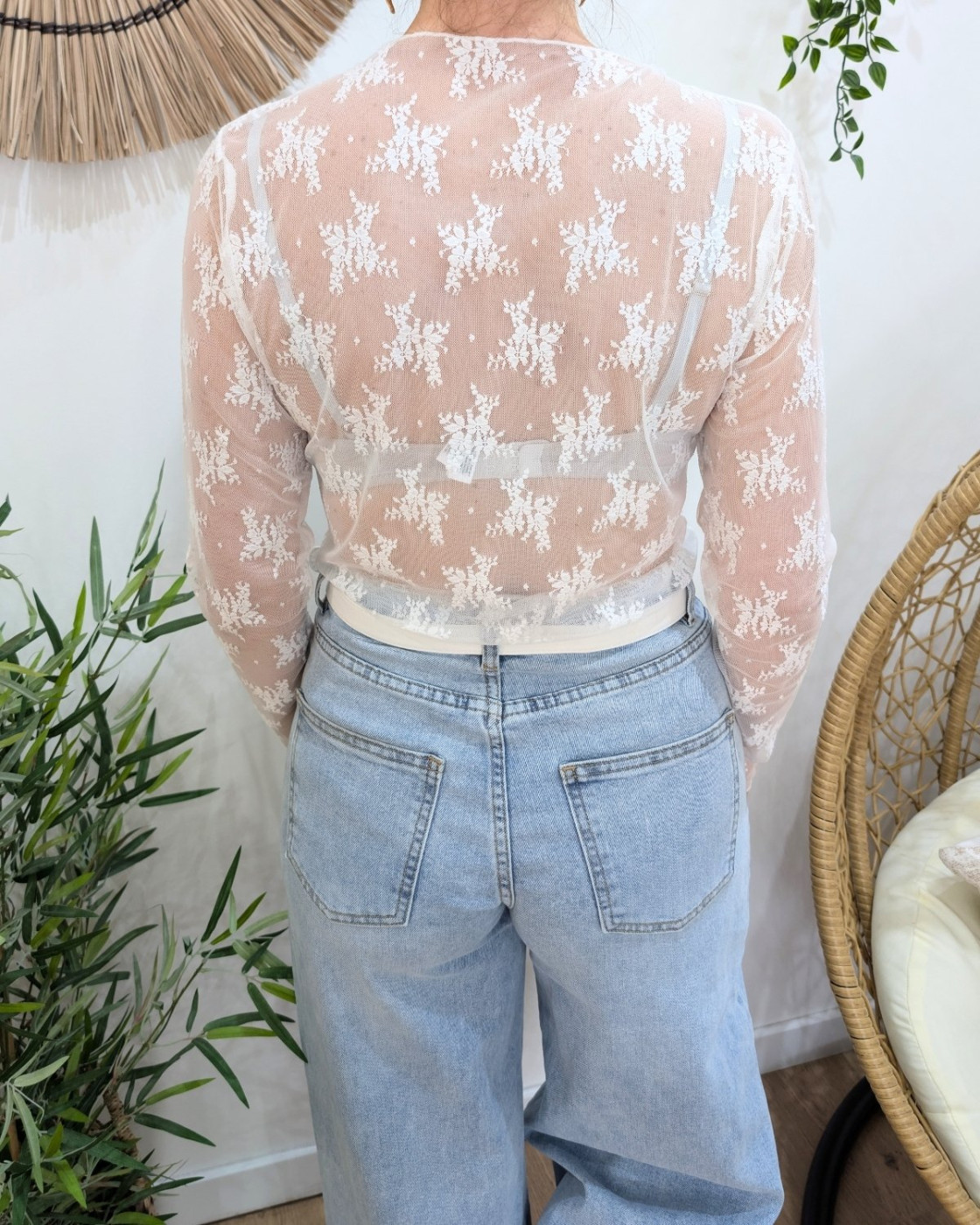 Top manches longues Azel blanc