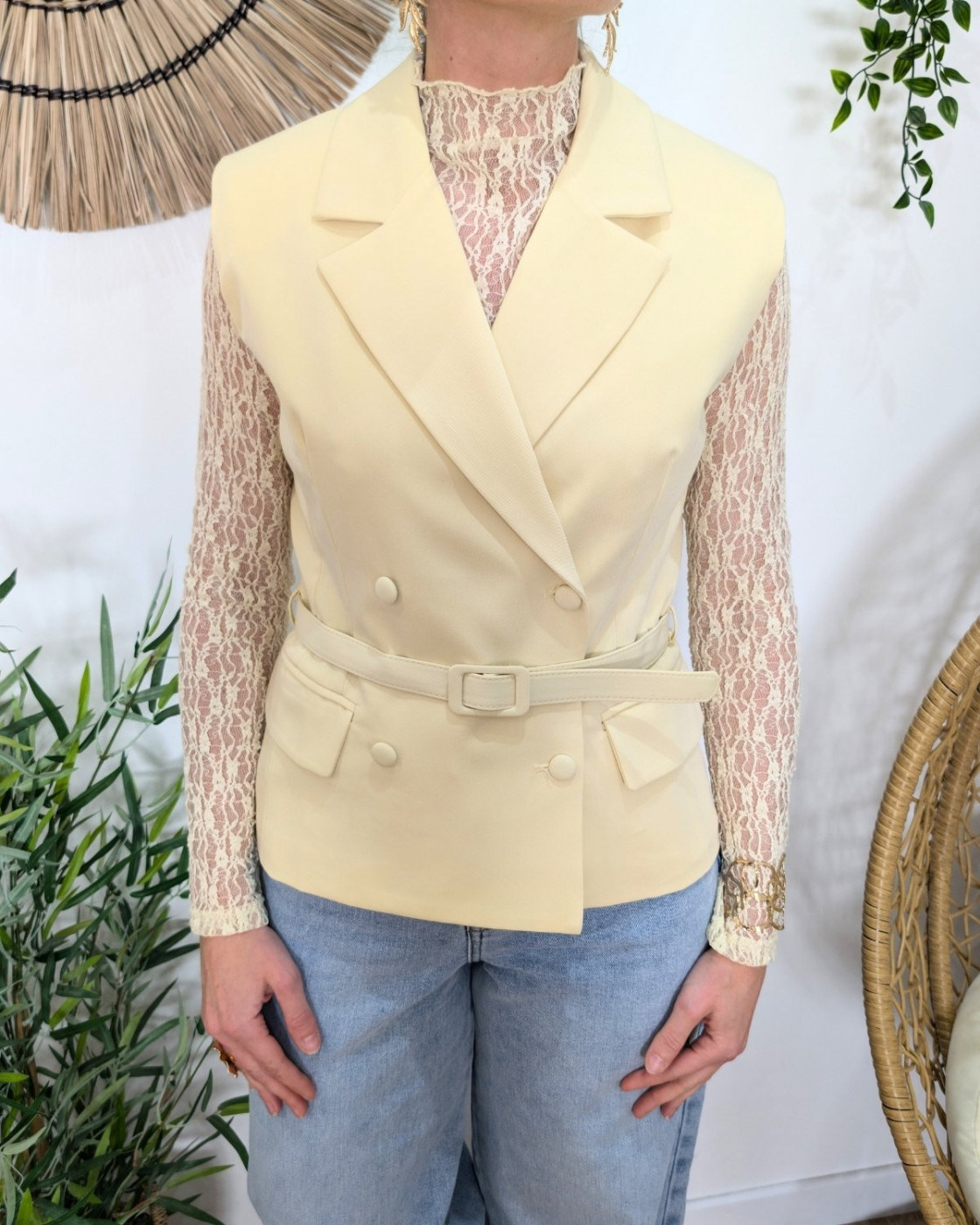 Top manches longues Elina jaune