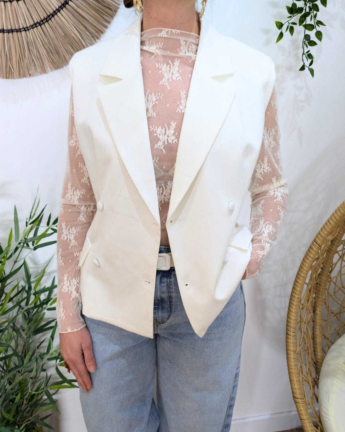 Top manches longues Azel beige