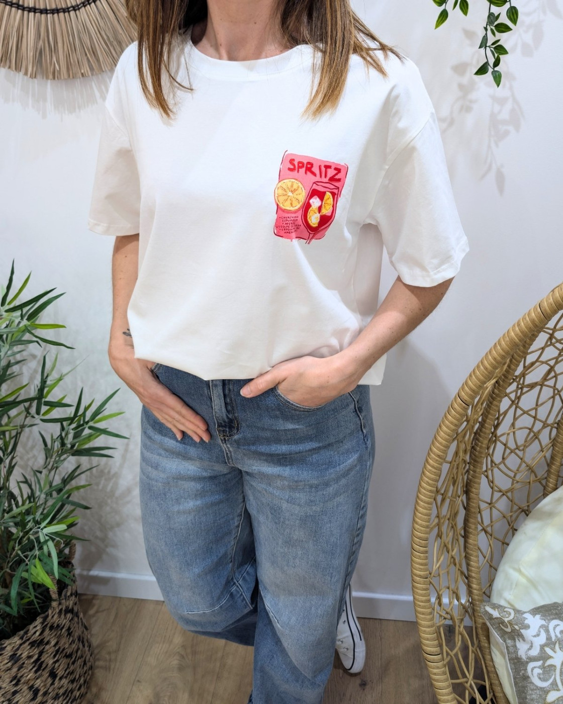T-shirt femme blanc Spritz