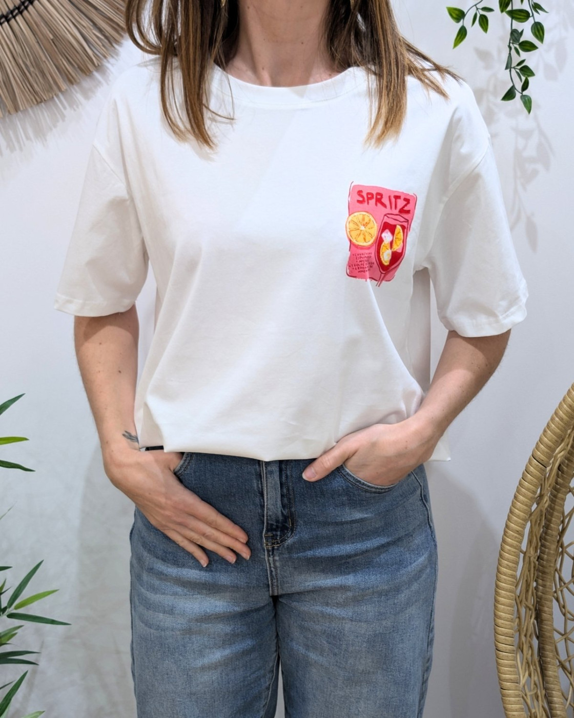 T-shirt femme blanc Spritz