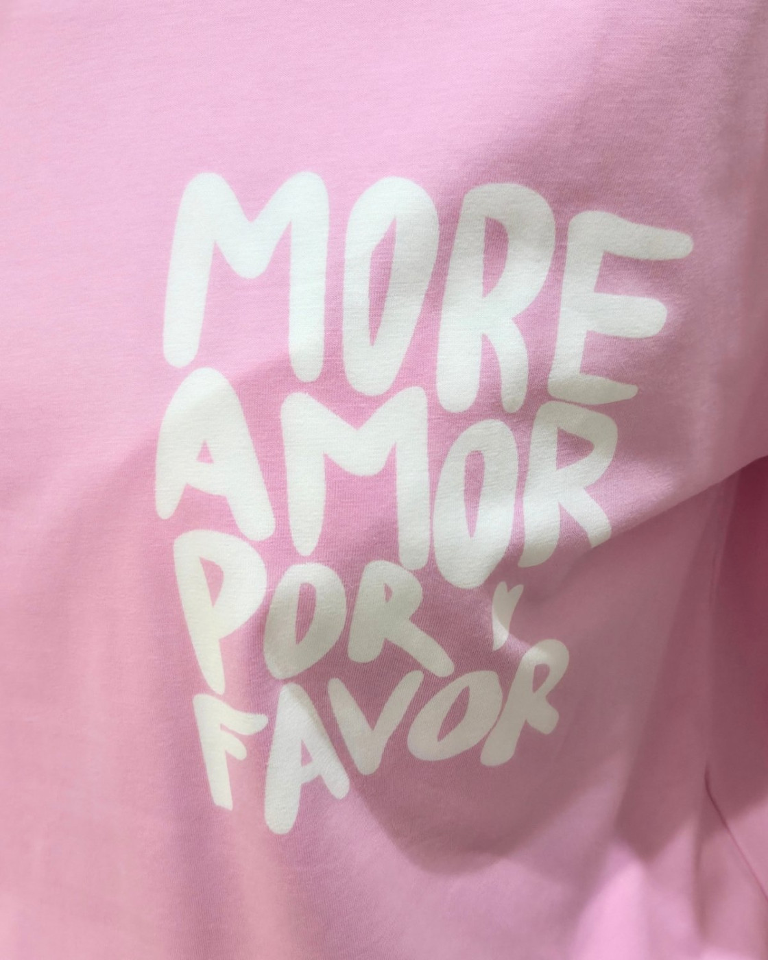 T-shirt femme rose baby more amor por favor