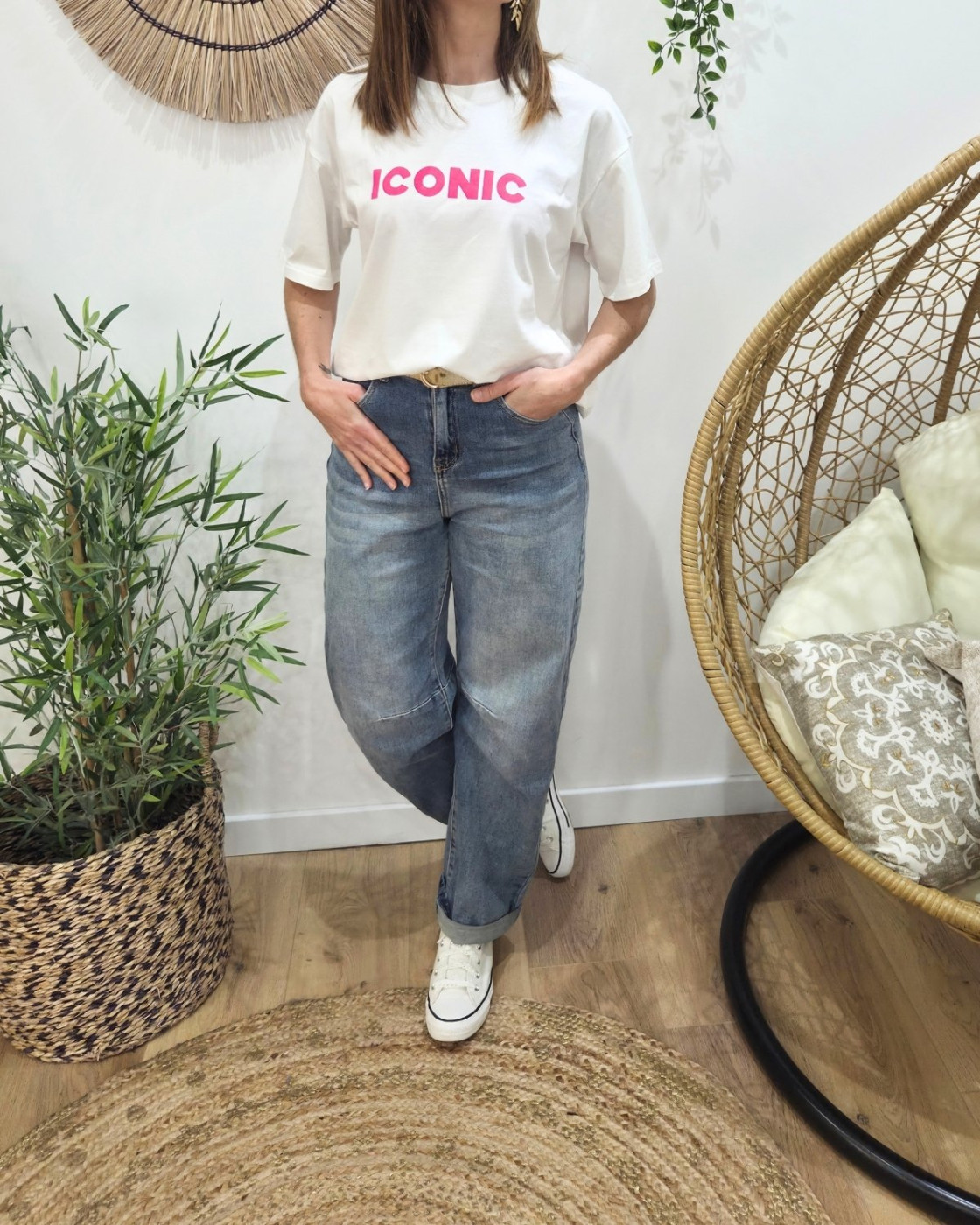 T-shirt femme blanc iconic