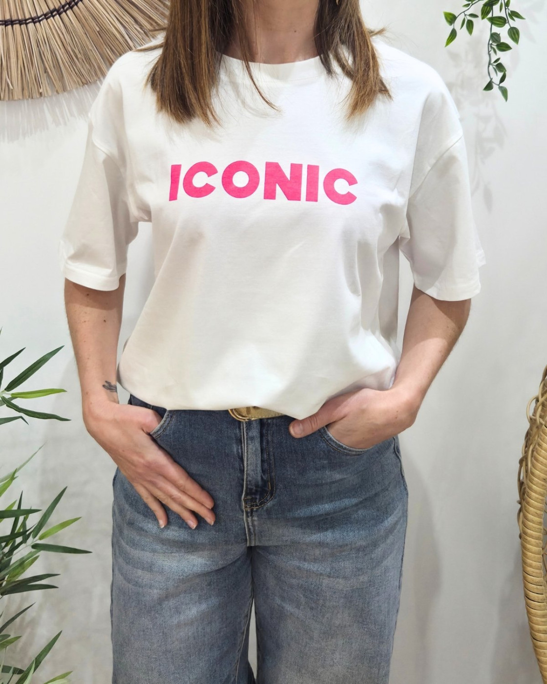 T-shirt femme blanc iconic