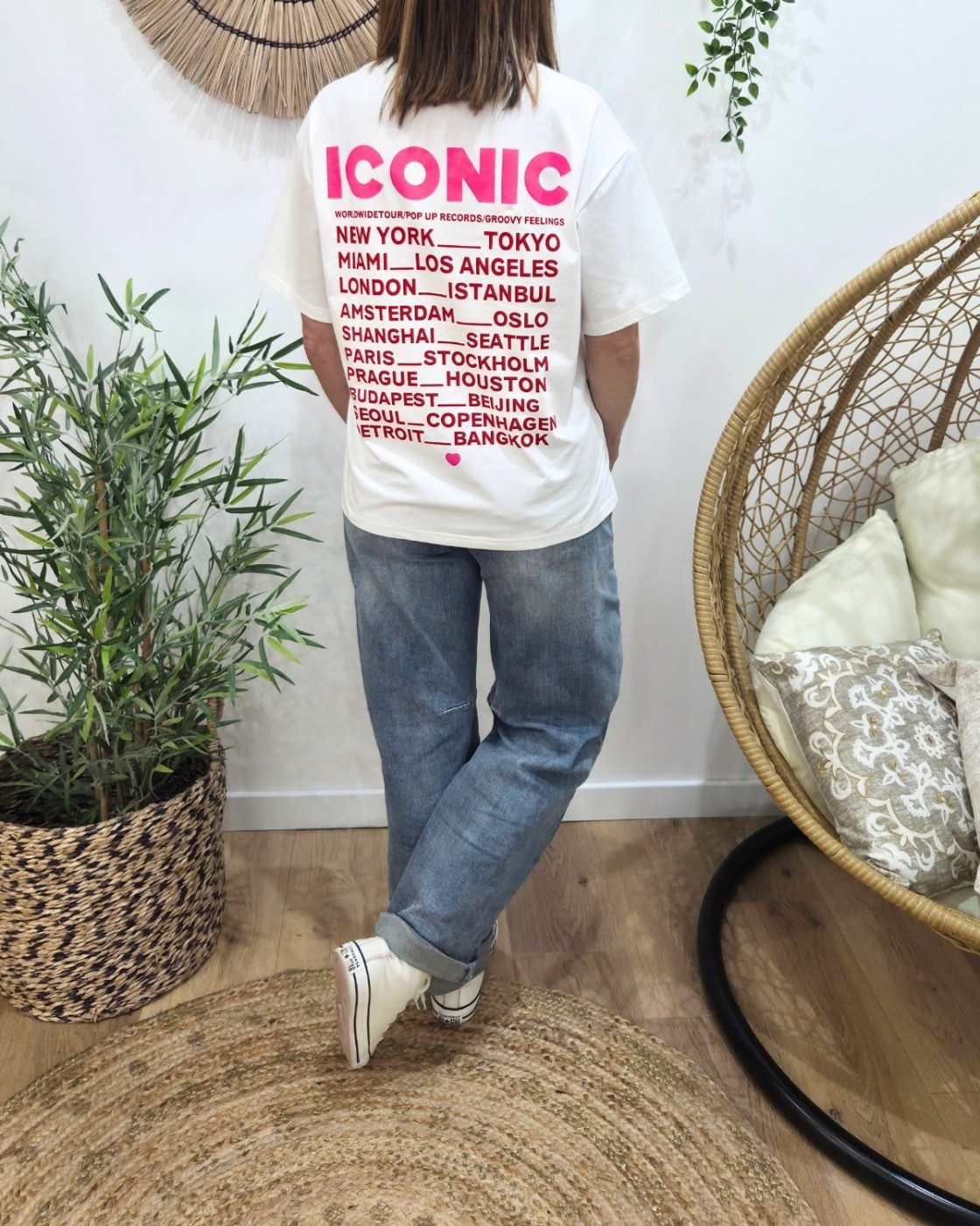 T-shirt femme blanc iconic