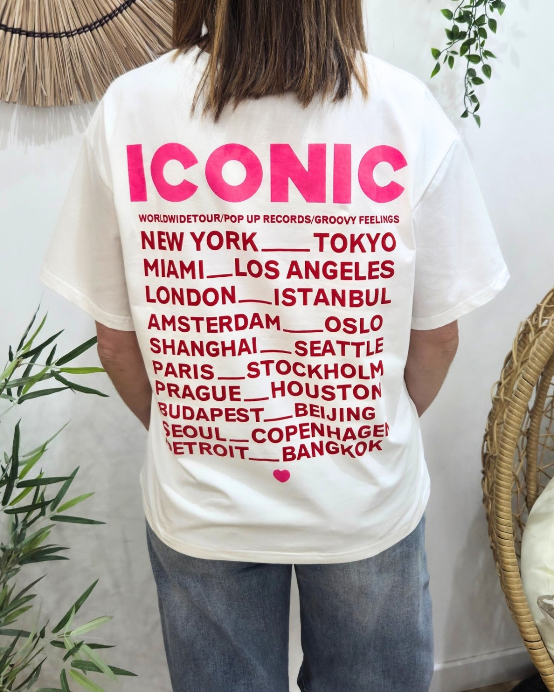 T-shirt femme blanc iconic
