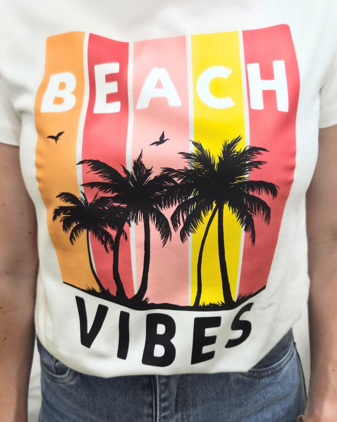 T-shirt femme beach vibes palmiers Disa