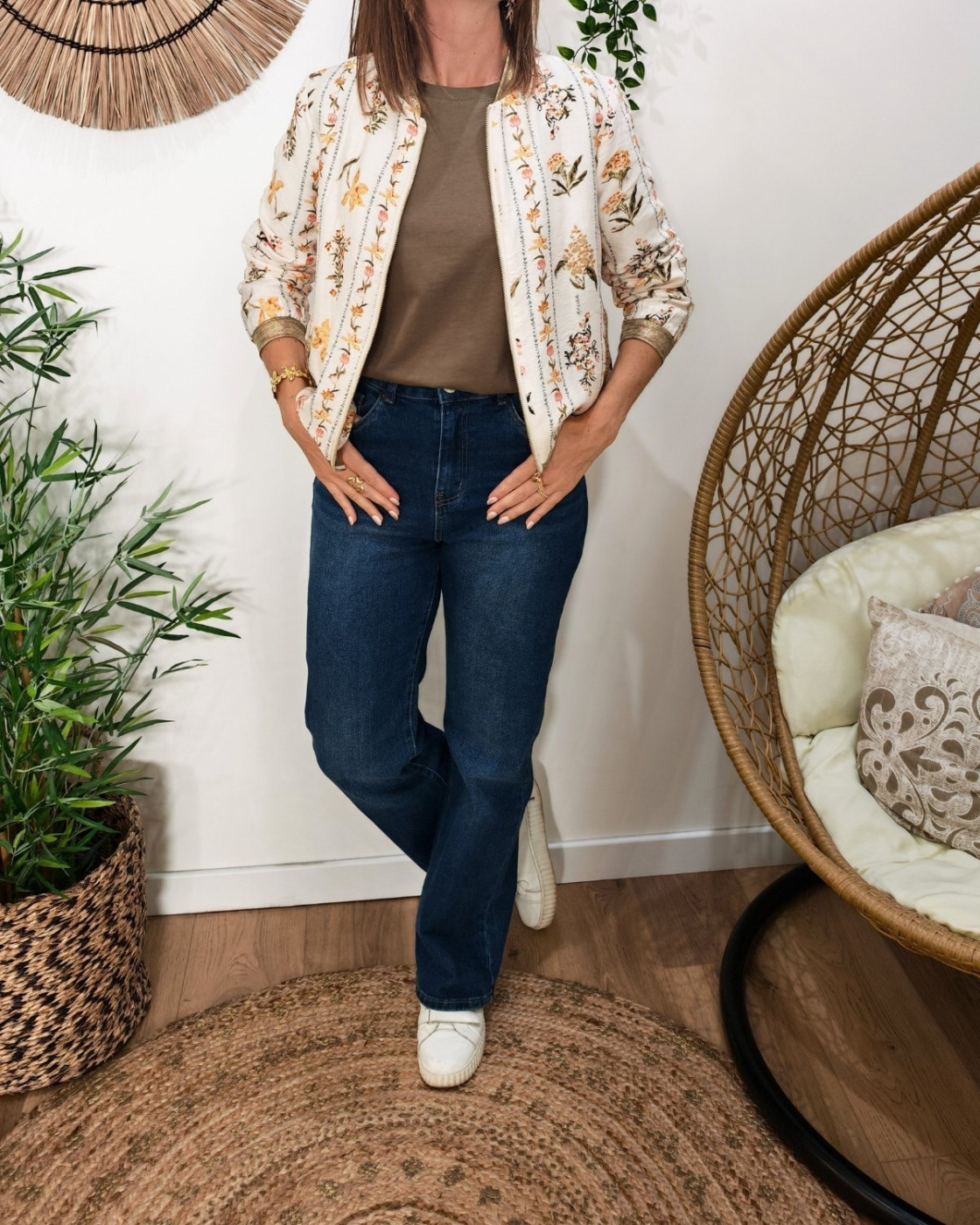 Bombers femme beige et kaki Gaudia