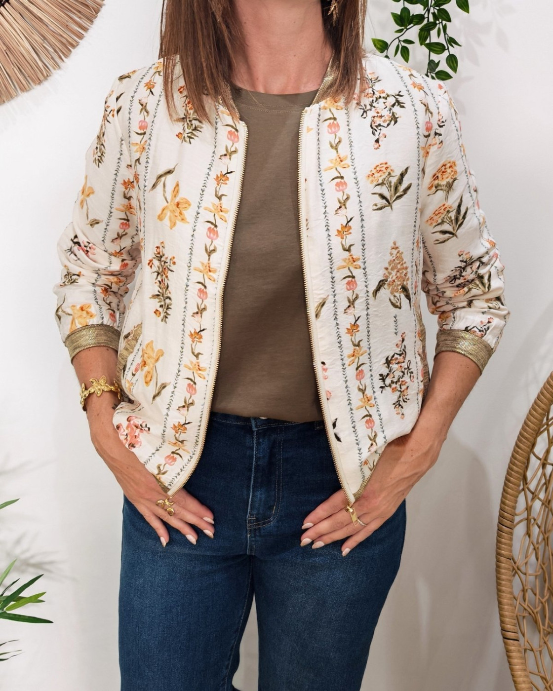 Bombers femme corail et bleu Gaudia