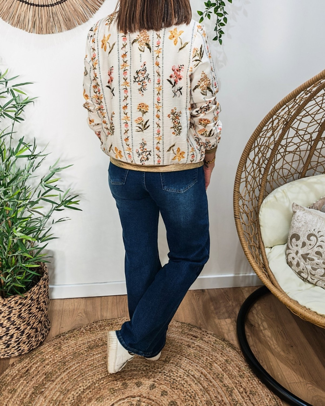 Bombers femme corail et bleu Gaudia
