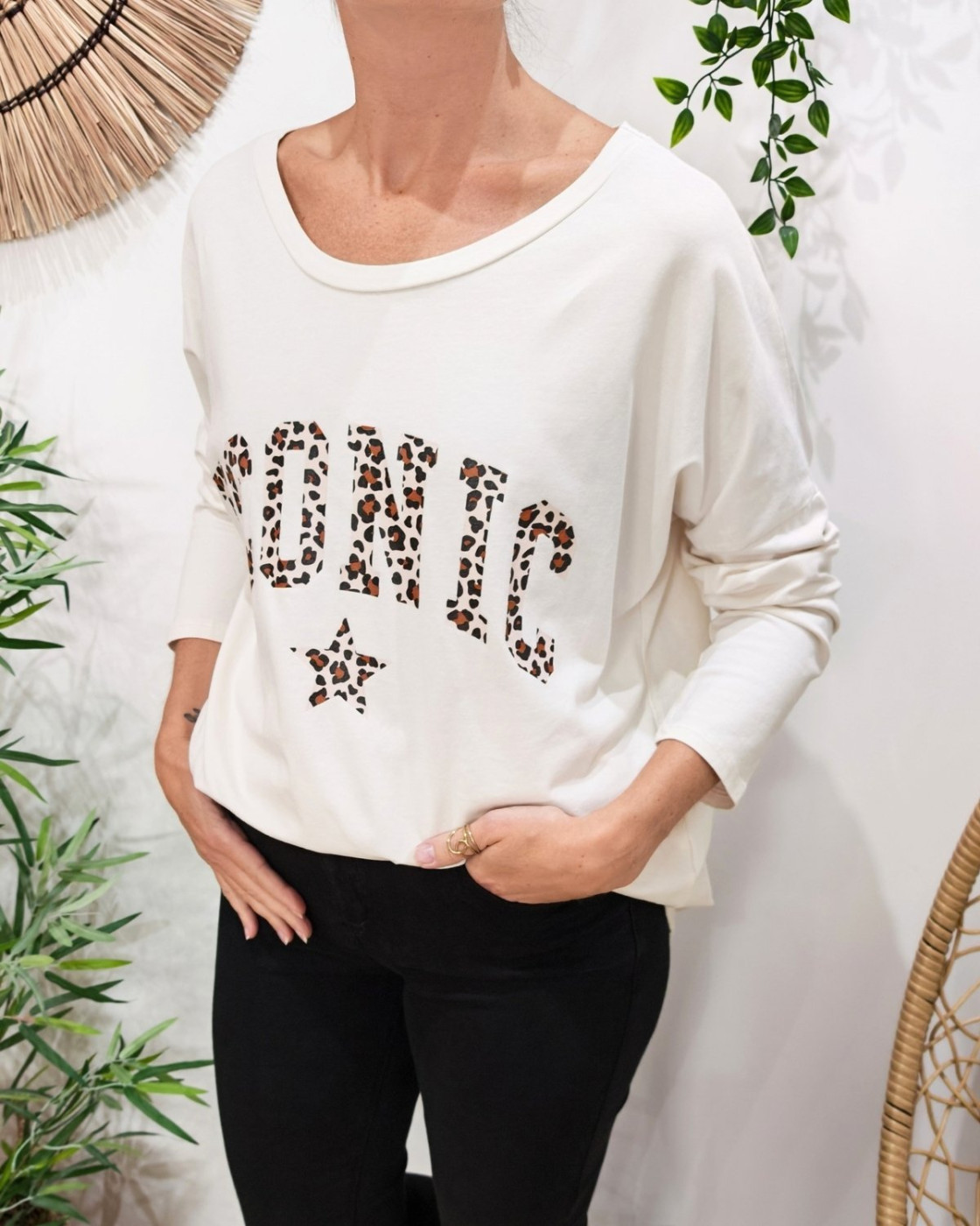 T-shirt manches longues Iconic léopard 