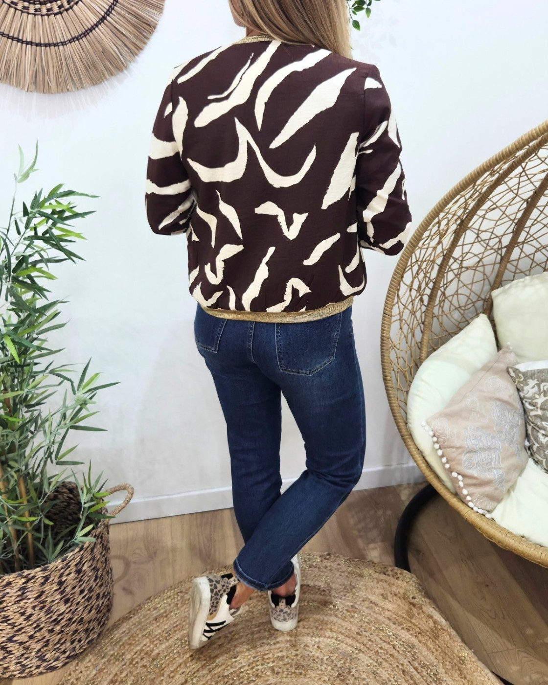 Bombers femme chocolat et beige Axellea