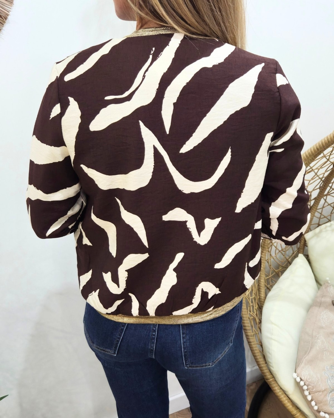 Bombers femme chocolat et beige Axellea