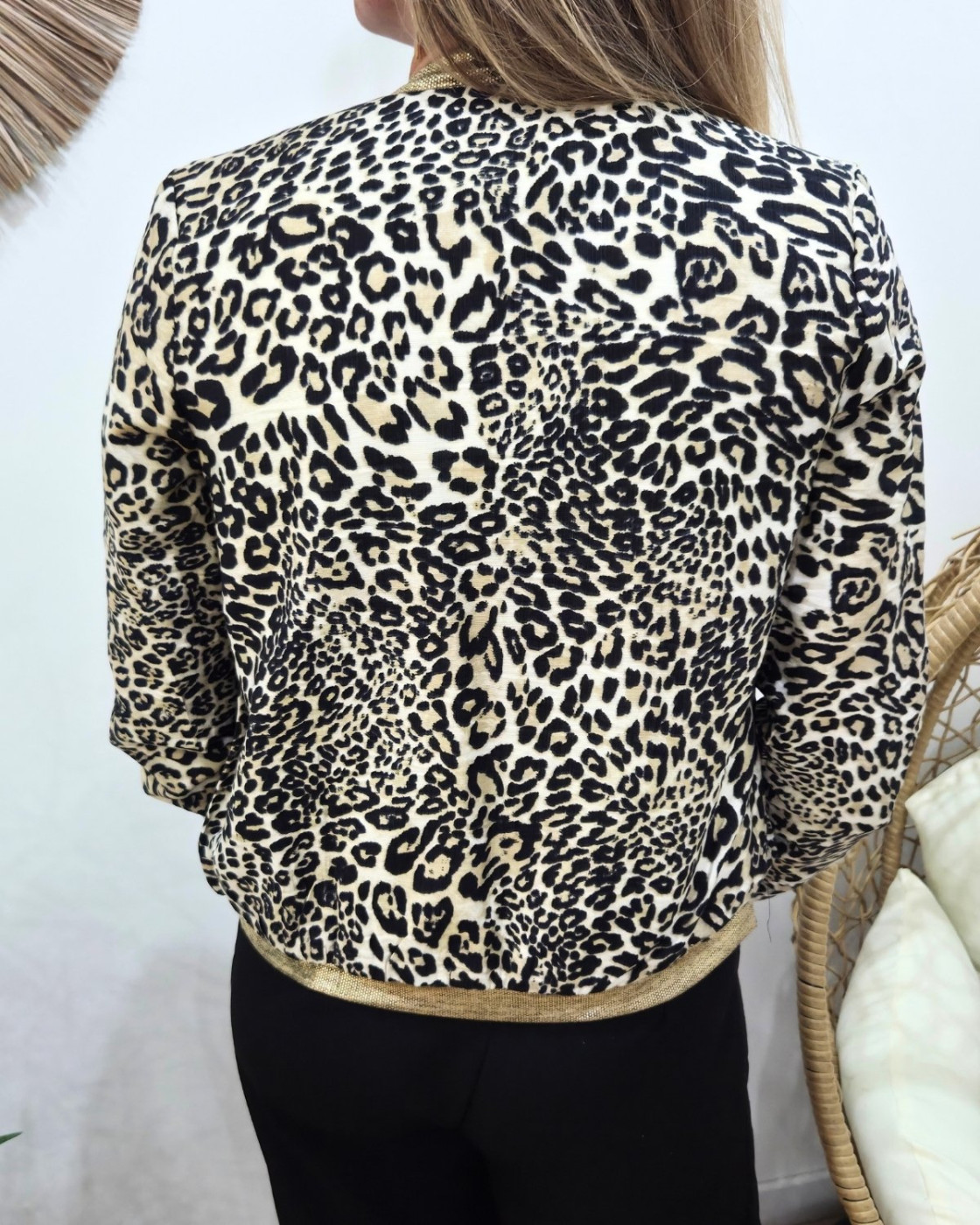 Bombers femme léopard noir et taupe Coraliea