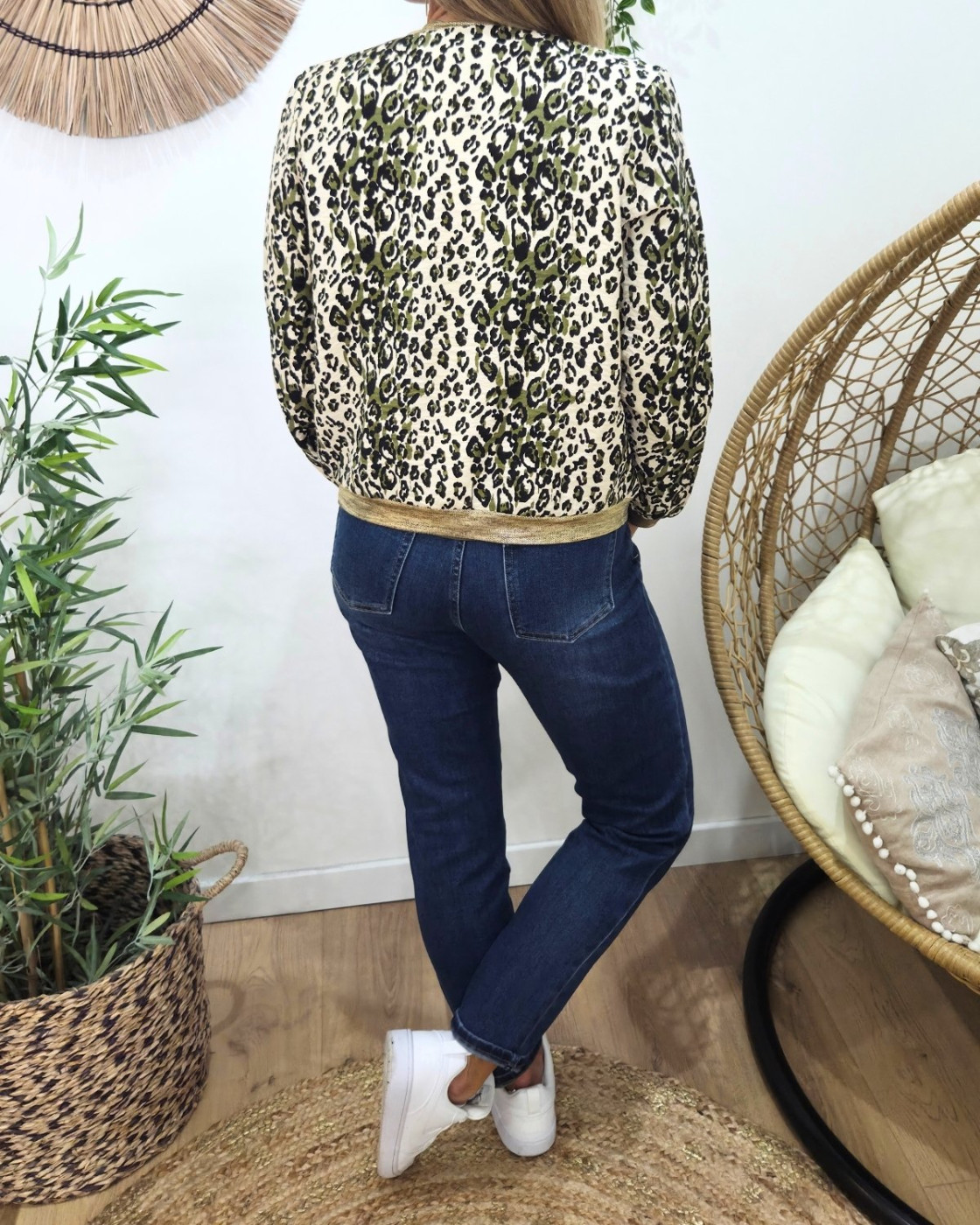 Bombers femme beige léopard kaki et noir Eowyn