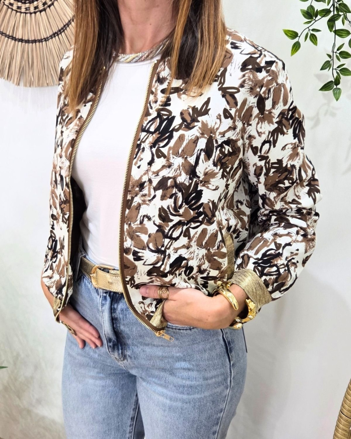 Bombers femme beige et marron Adélinde