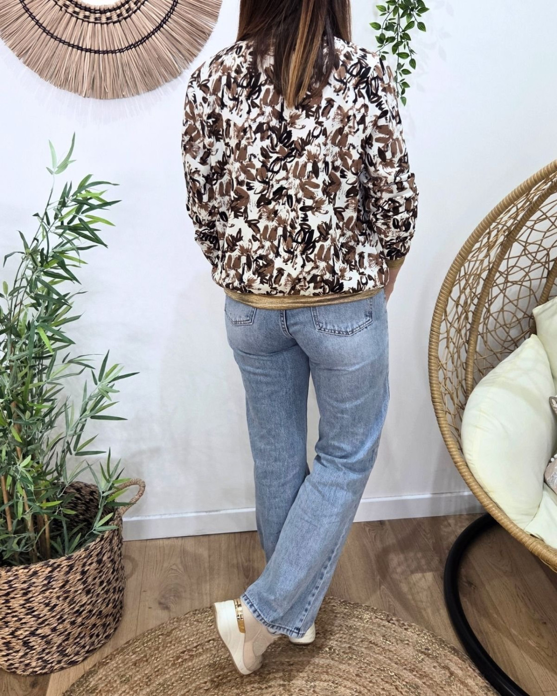 Bombers femme beige et marron Adélinde