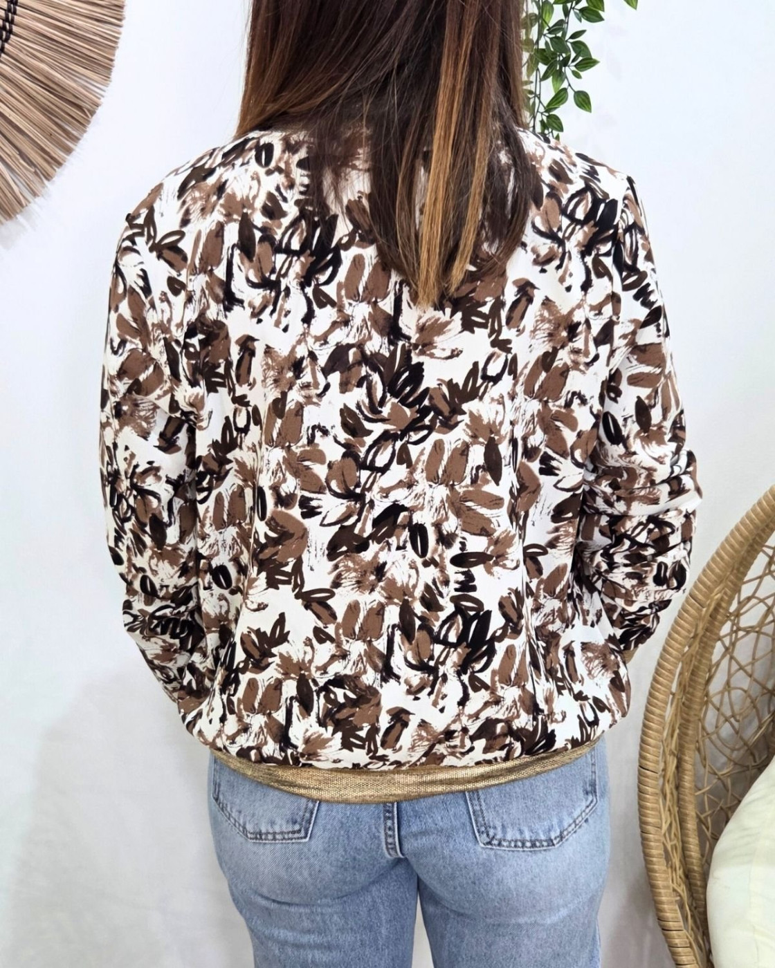 Bombers femme beige et marron Adélinde