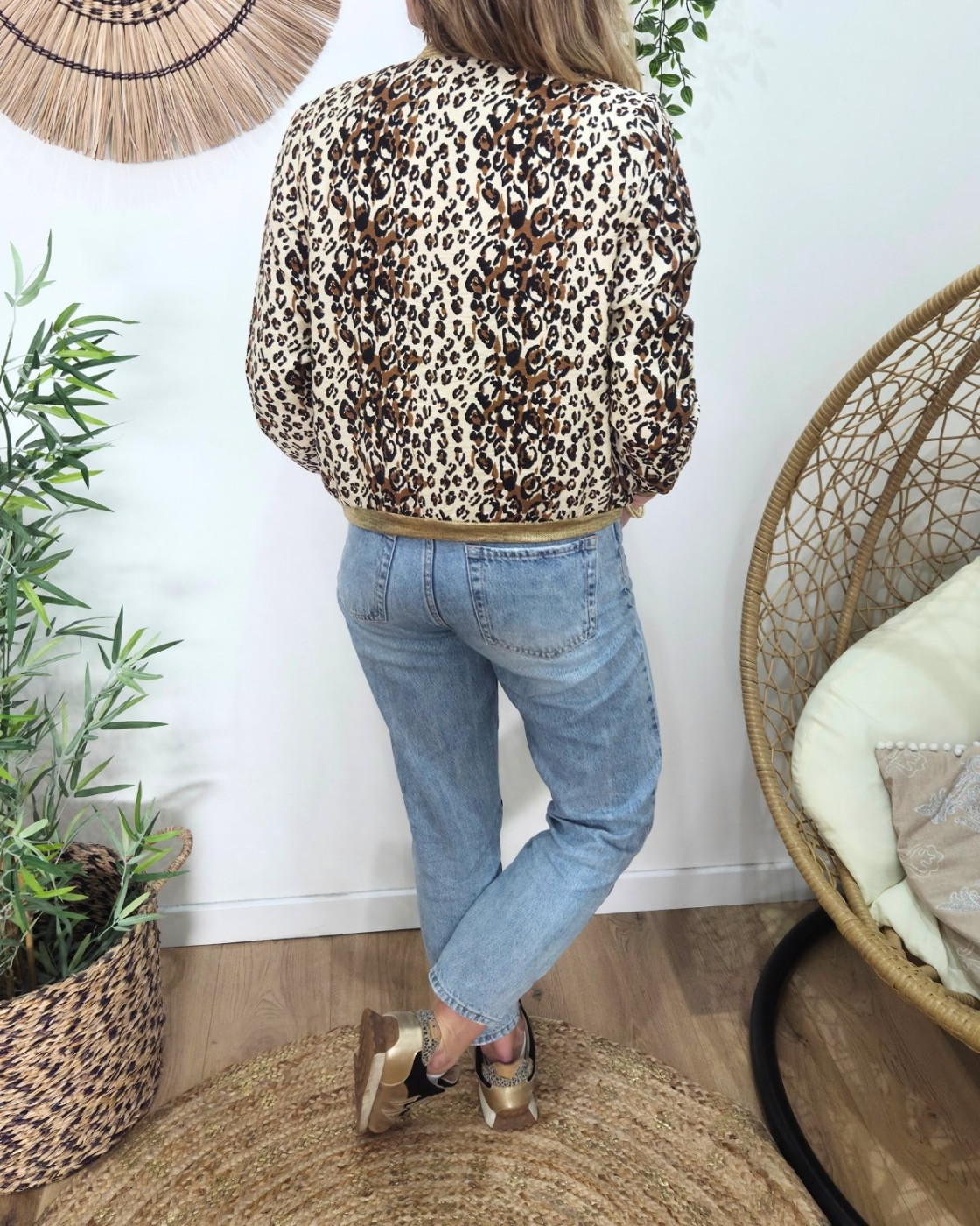 Bombers femme beige léopard marron et noir Eowyn