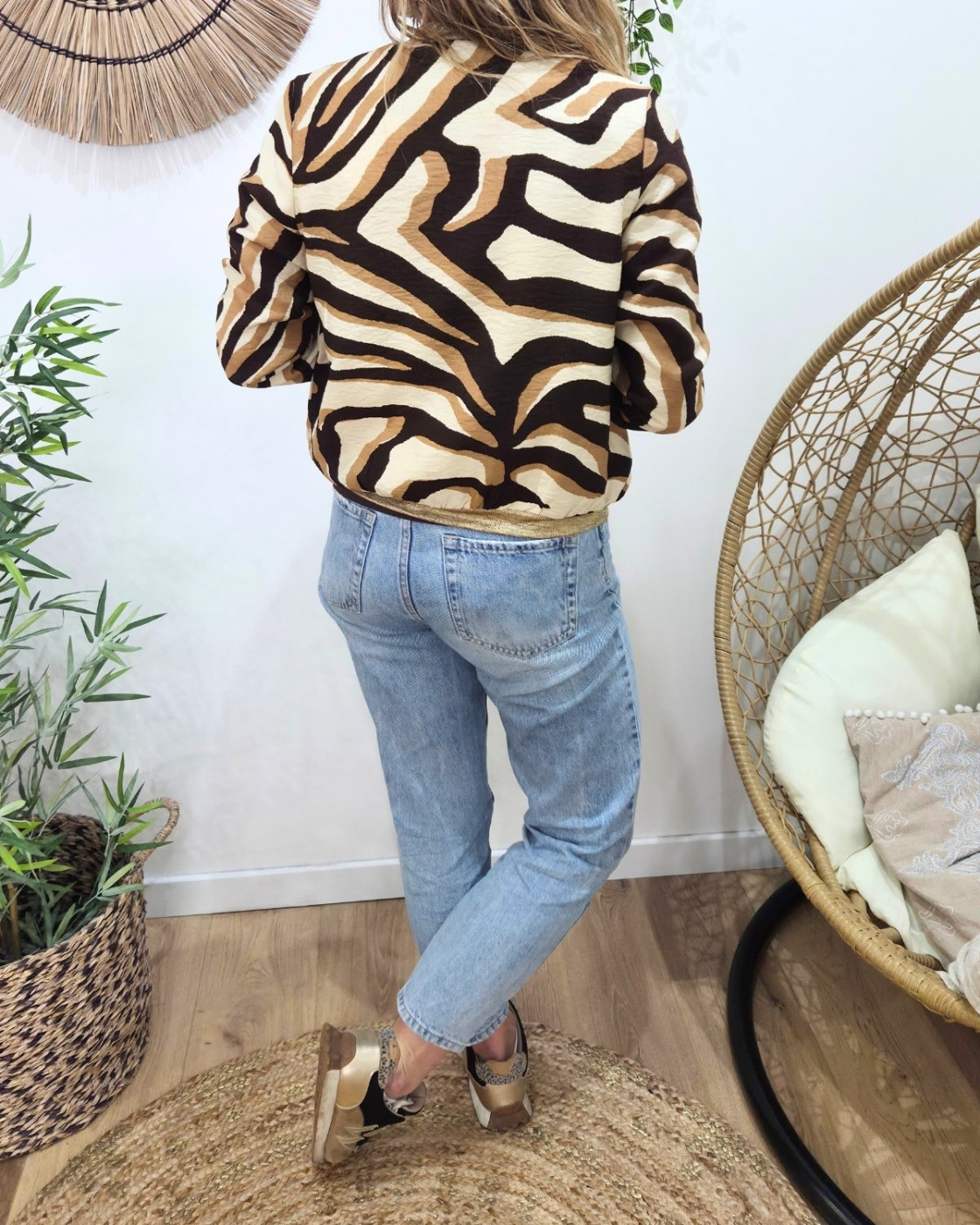 Bombers femme beige choco et camel Zélyanne