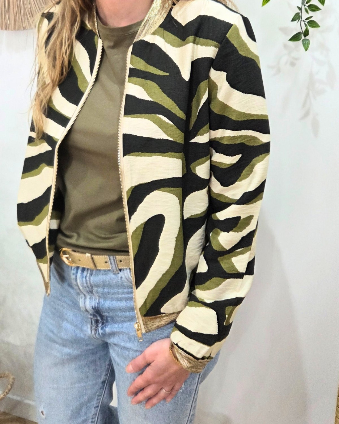 Bombers femme beige noir et kaki Zélyanne