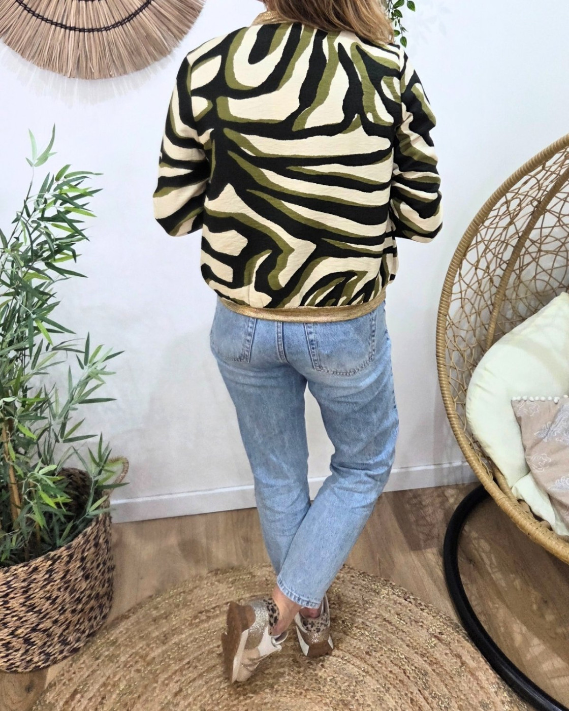 Bombers femme beige noir et kaki Zélyanne