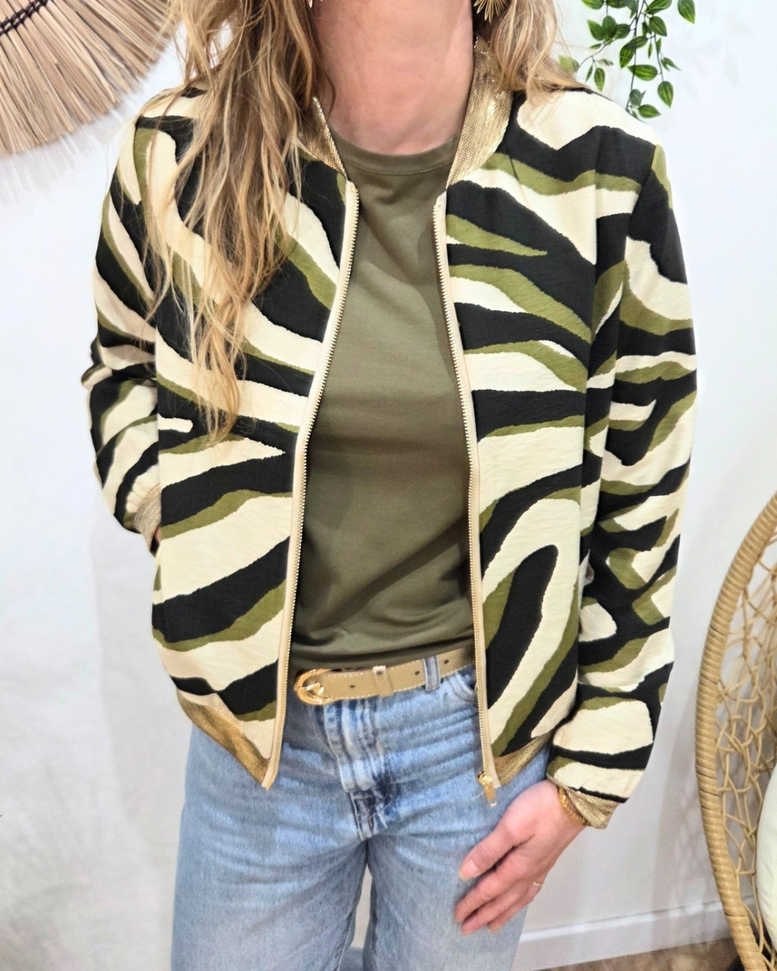 Bombers femme beige noir et kaki Zélyanne